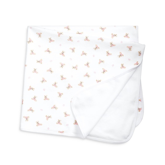 Polo Ralph Lauren Girls' Cotton Polo Bear Print Blanket - Baby